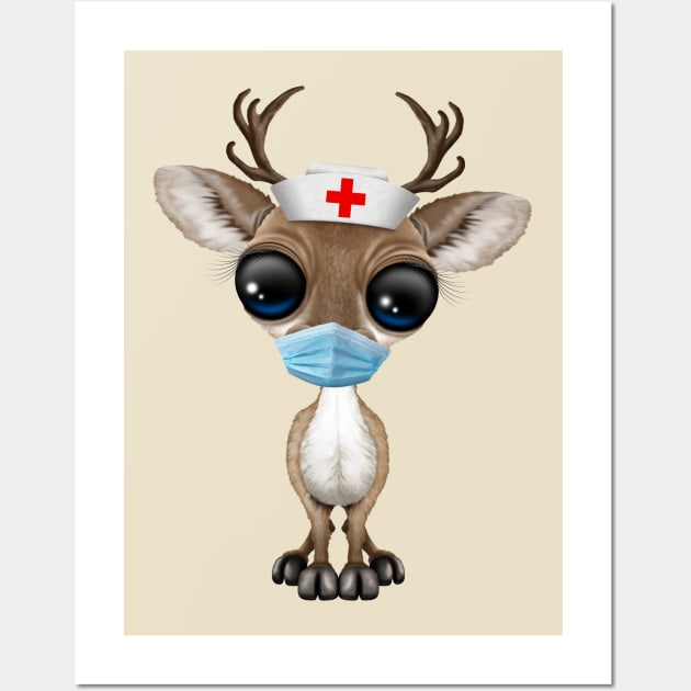 Cute Baby Reindeer Nurse Wall Art by jeffbartels